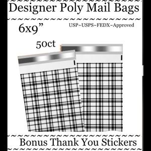 50ct 6x9’ Polymailer Bags~BONUS 50ct Free Stickers~New~ Quality Designer